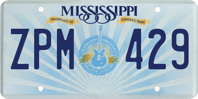 MS license plate ZPM429