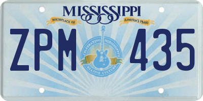 MS license plate ZPM435