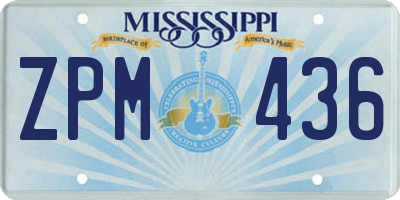 MS license plate ZPM436