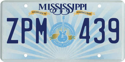 MS license plate ZPM439