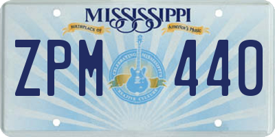 MS license plate ZPM440