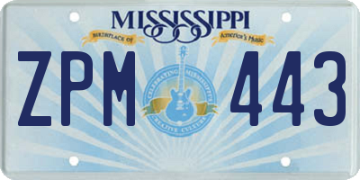MS license plate ZPM443