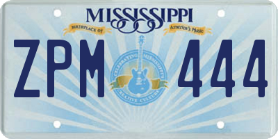 MS license plate ZPM444