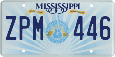 MS license plate ZPM446