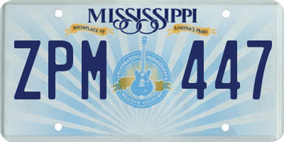MS license plate ZPM447