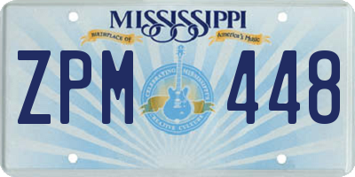 MS license plate ZPM448