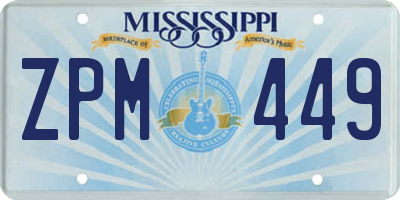 MS license plate ZPM449