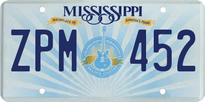 MS license plate ZPM452