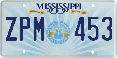 MS license plate ZPM453