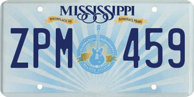 MS license plate ZPM459