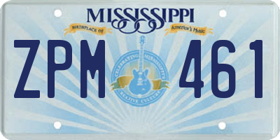 MS license plate ZPM461