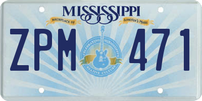 MS license plate ZPM471