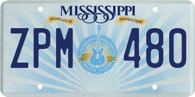 MS license plate ZPM480