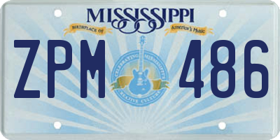 MS license plate ZPM486