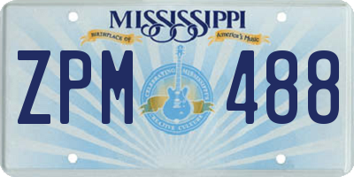 MS license plate ZPM488