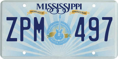 MS license plate ZPM497