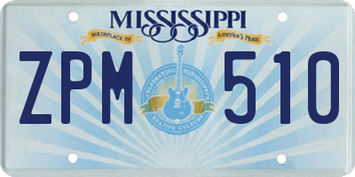 MS license plate ZPM510