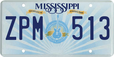 MS license plate ZPM513