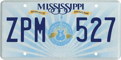MS license plate ZPM527