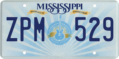 MS license plate ZPM529