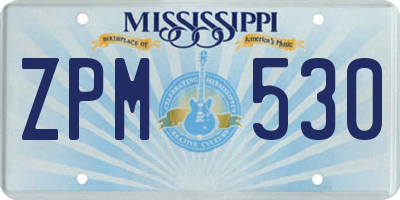 MS license plate ZPM530
