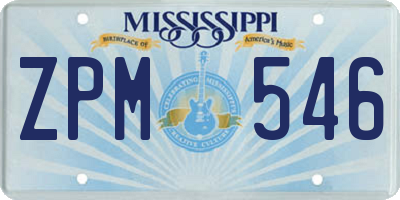 MS license plate ZPM546