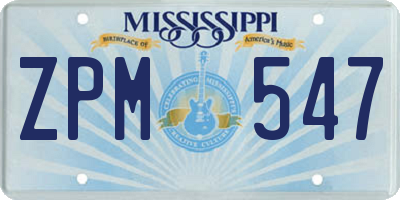 MS license plate ZPM547