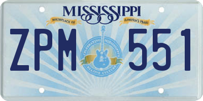 MS license plate ZPM551