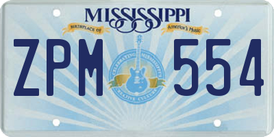 MS license plate ZPM554