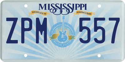 MS license plate ZPM557