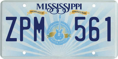 MS license plate ZPM561
