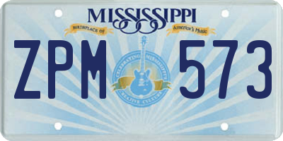 MS license plate ZPM573