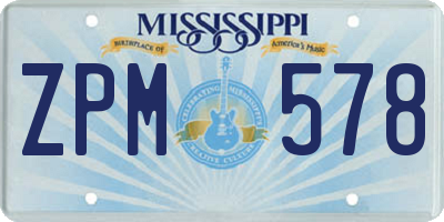 MS license plate ZPM578