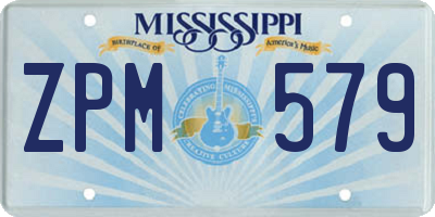 MS license plate ZPM579