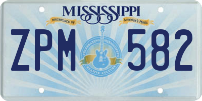 MS license plate ZPM582