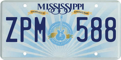 MS license plate ZPM588