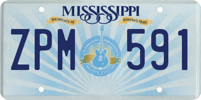 MS license plate ZPM591