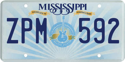 MS license plate ZPM592