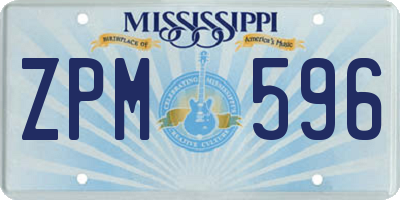 MS license plate ZPM596