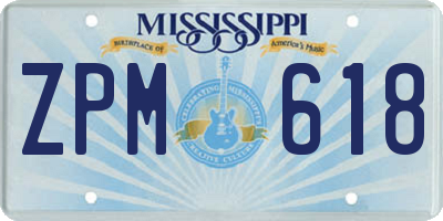 MS license plate ZPM618