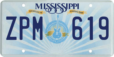 MS license plate ZPM619