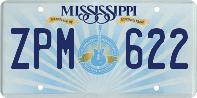 MS license plate ZPM622