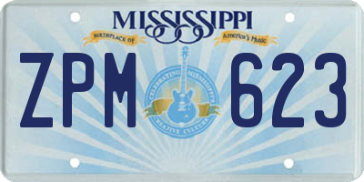 MS license plate ZPM623