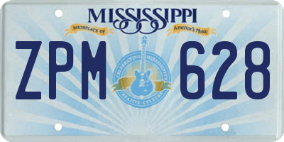 MS license plate ZPM628