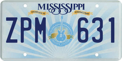 MS license plate ZPM631