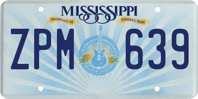 MS license plate ZPM639