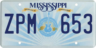 MS license plate ZPM653