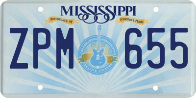 MS license plate ZPM655