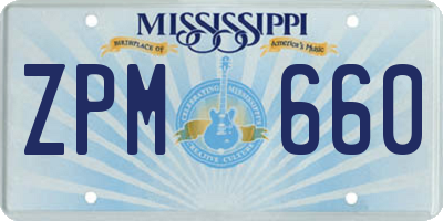 MS license plate ZPM660