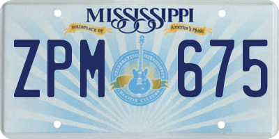 MS license plate ZPM675